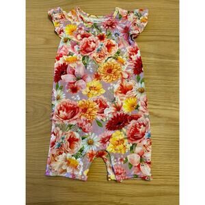 Posh Peanut Floral romper - Pink, Yellow, Red